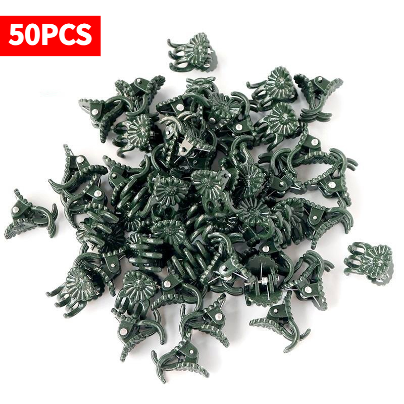 Vine Climbing Plastic - 50 STUKS 5-Klauw Donkergroene Plantenklemmen Orchideeën